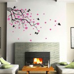 Cherry Blossom Branch with Butterflies Vinyl Wall Art Decal 